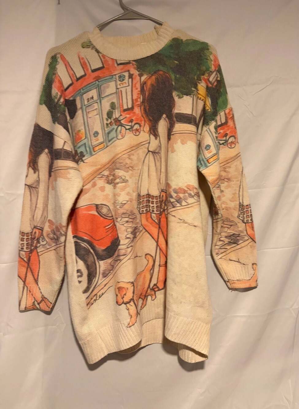 HATUN atila Street Scene Print Knit Sweater